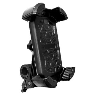 Q&T 腳踏車/機車手機夾 四角夾臂鎖死設計 不會掉 適用手機尺寸4.7吋~6.8吋, 黑色, 1個