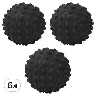 深層舒緩指壓足底按摩球, 6個, 黑色單球