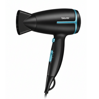 beurer 國際電壓旅行用負離子吹風機 100-240V電壓, HC 25, 孔雀藍
