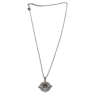 Crossfor 輕奢滿鑽系列 純銀懸浮鑲嵌閃動純銀項鍊