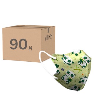 JUN 郡昱 兒童立體醫療口罩, 小熊貓, 30片, 3盒