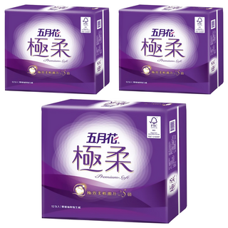 五月花 極柔 頂級抽取衛生紙 110張, 12包, 3袋