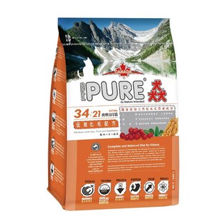 PRO PURE 猋 挑嘴幼母貓 低敏化毛配方 乾飼料, 雞肉 + 米 + 蔬果, 1.5kg, 1袋