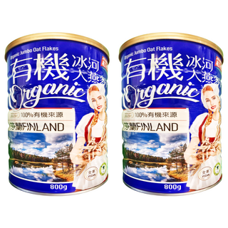 紅布朗 有機冰河大燕麥片, 800g, 2罐