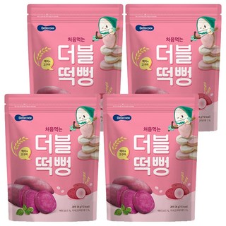 BEBECOOK 孩童雙色初食綿綿米餅, 混合口味(紫薯/白米), 30g, 4包