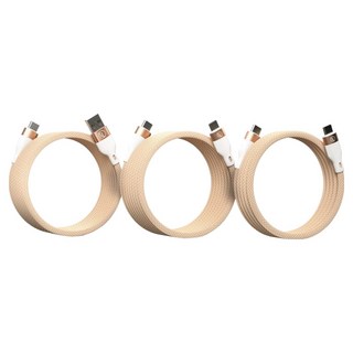 LoopLoop 磁吸式傳輸充電線3入組(米色), 米色, 1組