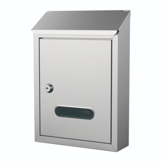 巧夫人 斜頂信箱 21.5 x 7 x 30.2cm, 銀色, 1個