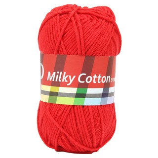 브랜드얀 밀키코튼 레드라벨 뜨개실, 10빨강, 1개