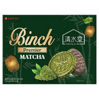 LOTTE 樂天 BINCH抹茶餅乾, 204g, 1盒