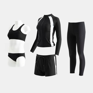 Caret 女款衝浪衣 5件組, 黑色