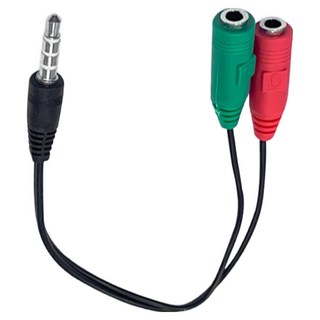 i-gota 愛購它 電腦用耳麥轉3.5手機插孔轉接器 20cm (兩母轉一公) V-100A, 黑色, 1入