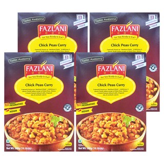 FAZLANI 印度鷹嘴豆咖喱風味即食包，中辣，無添加防腐劑, 300g, 4盒