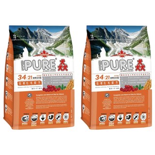 PRO PURE 猋 挑嘴幼母貓 低敏化毛配方 乾飼料, 雞肉 + 米 + 蔬果, 1.5kg, 2袋