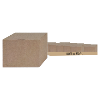 掀蓋卡榫盒 牛皮無印 B4-02 Set 10 尺寸:10.7x6.8x7.7cm, 棕色, 1組