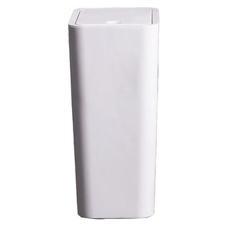 方型按壓式帶蓋垃圾桶 9L 白色 - 簡約設計 隔絕異味, 22.2 x 15.7 x 33.3cm, 1個