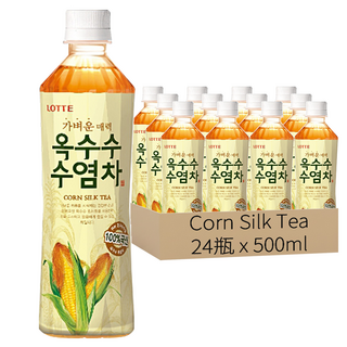 LOTTE 樂天 玉米鬚茶 500ml, 韓國產, 無添加糖, 高纖維, 24瓶