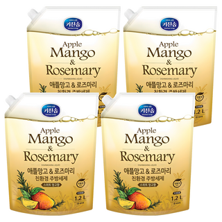 키친솝 애플망고 앤 로즈마리 친환경 주방세제, 1.2L, 4개