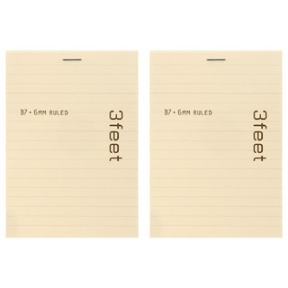 maruman 3feet直式橫條B7記事本/米, 2入