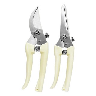 園藝大王 不鏽鋼園藝剪刀/高枝剪/修枝剪/果樹剪/花枝剪刀 直口+彎口 T0002, 1組