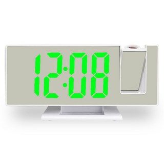 MASATU 數位鏡面 LED 時鐘, 時鐘 白色 + 綠色數字