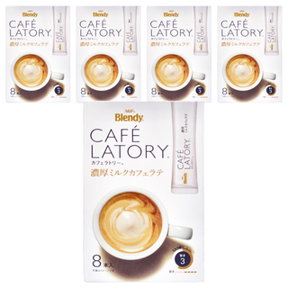 AGF Blendy CAFE LATORY 濃厚牛奶咖啡拿鐵, 10.5g, 8條, 5盒
