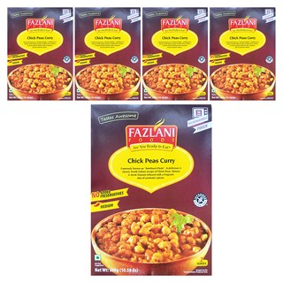 FAZLANI 印度鷹嘴豆咖喱風味即食包，中辣，無添加防腐劑, 300g, 5盒