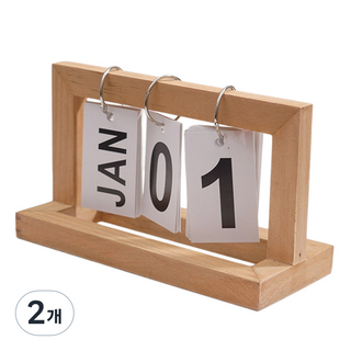 FuturoLab 桌上型翻頁日曆, 2個, 木質