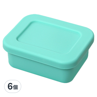 Reborn.J 長方形矽膠保鮮盒 Set 3 10x8x4公分, 薄荷綠 150ml, 6個