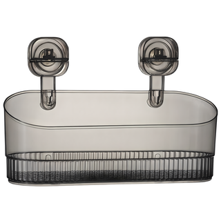 JOSIC 免打孔按壓式吸盤置物架, 1個, 透明灰