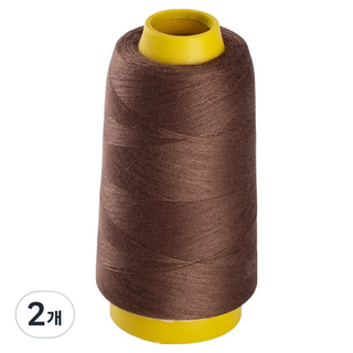 앙플러스 폴리 스티치 40수 2합사 재봉사 실, 브라운, 2개
