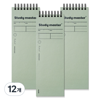 뮤니드 핸디 단어장 노트수첩 55매, 카키, 12개