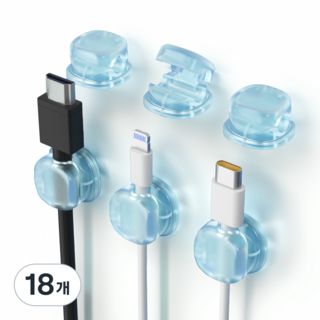 쥬롬 케이블 선정리 홀더, 18개, 블루