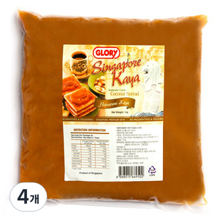 싱가포르 프리미엄 카야잼 허니브라운, 1kg, 4개