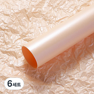 Eumes 花店材料 珍珠光澤色紙 花束包裝紙 20入組 70 x 50 cm, 香檳粉, 6套