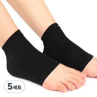 조니프리 뒷꿈치 보호 실리콘 보습패드 양쪽세트 블랙, 5세트