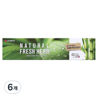 죽염 네츄럴 프레쉬 허브 치약, 160g, 6개