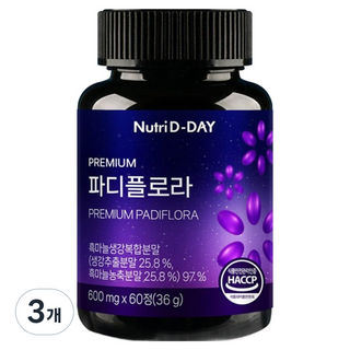 뉴트리디데이 파디플로라 흑마늘생강 2개월분, 3개, 60정