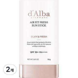 [비건뷰티] 달바 에어 핏 프레쉬 선스틱 SPF50+ PA++++, 19g, 2개