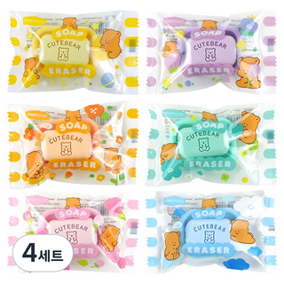 pinkfoot 1000肥皂橡皮擦 6種, 4套, 混色