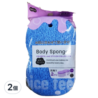 日本OHE 沐浴兩用浴綿, 藍色, 2個, 1入