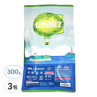 Wealtz 維爾滋 寵物糧 幼貓食譜 新鮮單包 x 1入 適合1歲以下幼貓, 雞肉, 300g, 3包