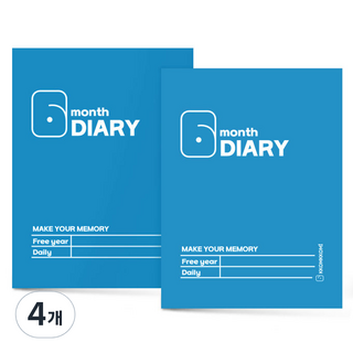 꼼꼬미 6쾌한 6개월 만년형 다이어리 미니 먼슬리 위클리, 블루, 4개