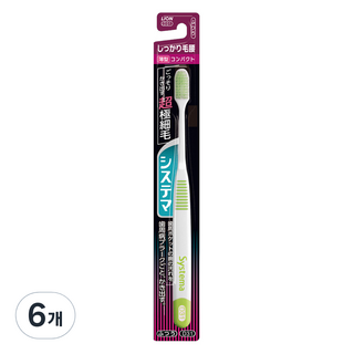 시스테마 시카리케고시 초미세 탄력모 콤팩트헤드 레귤러 칫솔, 6개, 1개입
