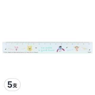 sun-star 小熊維尼直尺 15cm, 維尼夥伴, 5支