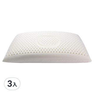 Ishur 伊舒爾 100%天然乳膠枕-舒眠止鼾型_1入, 3入, 白色