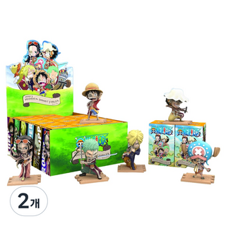 마이티잭스 플레이인더박스 원피스 밀집모자 해적단 시리즈 피규어 랜덤발송, 2개