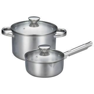 SILWA 西華 厚釜雙鍋組, 1套, 雙耳湯鍋20cm + 單柄湯鍋16cm, 銀色