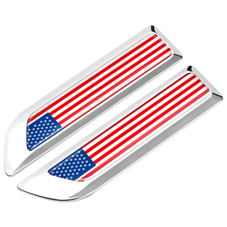 bebehome 多國旗幟車側金屬徽飾貼, 1套, 銀色美國