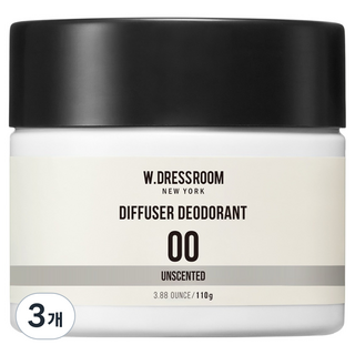 더블유드레스룸 디퓨저 탈취제 00 언센티드, 110g, 3개