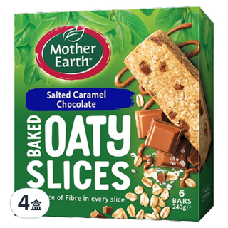 Mother Earth 烘焙燕麥棒 薄鹽焦糖巧克力, 240g, 4盒